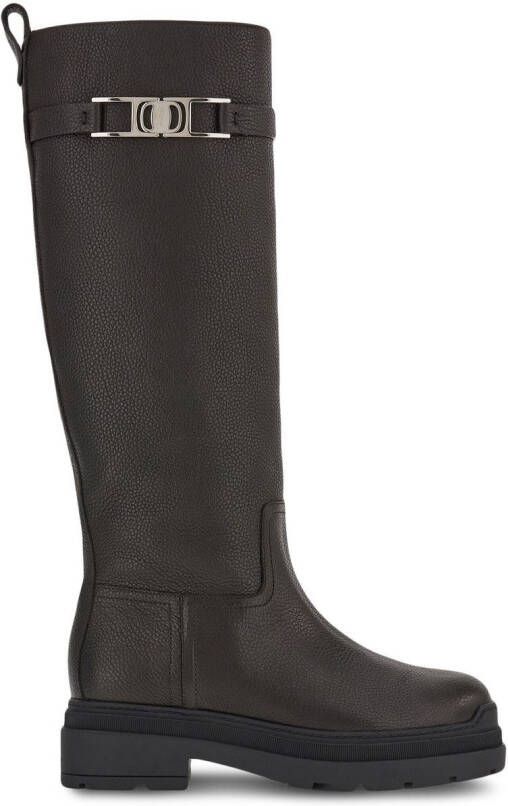 Ferragamo Vara-chain detail boots Black