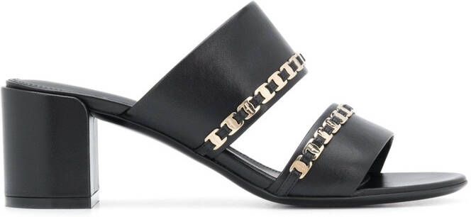 Ferragamo 60mm Vara chain sandals Black