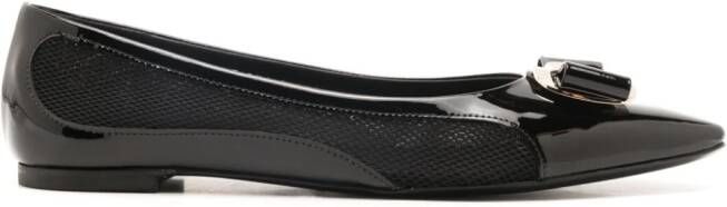 Ferragamo Vara mesh-paneling ballerina shoes Black