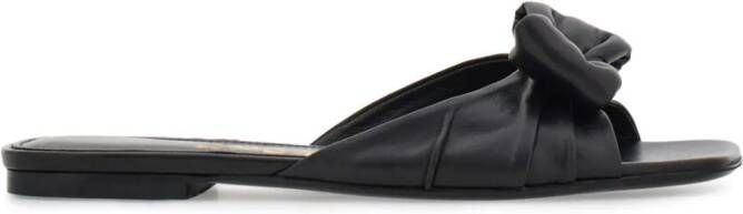 Ferragamo Vara padded bow-detail slides Black