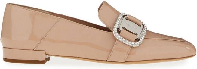 Ferragamo Vara patent-leather chain-loafers Neutrals