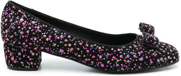 Ferragamo Vara sequin-embellished pumps Black