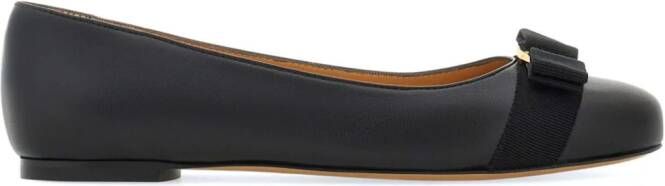 Ferragamo Varina leather ballerina shoes Black