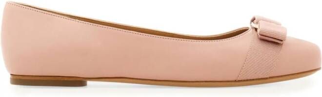 Ferragamo Varina leather ballerina shoes Pink