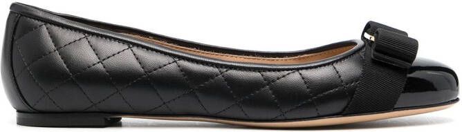 Ferragamo Varina quilted ballerina shoes Black