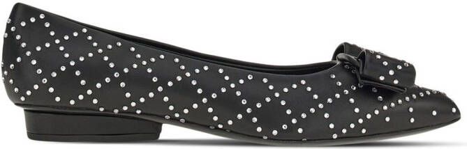 Ferragamo Viva rhinestone-embellished flat pumps Black