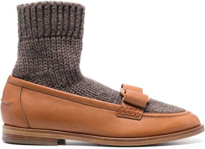 Ferragamo Viva vara-bow loafers Brown