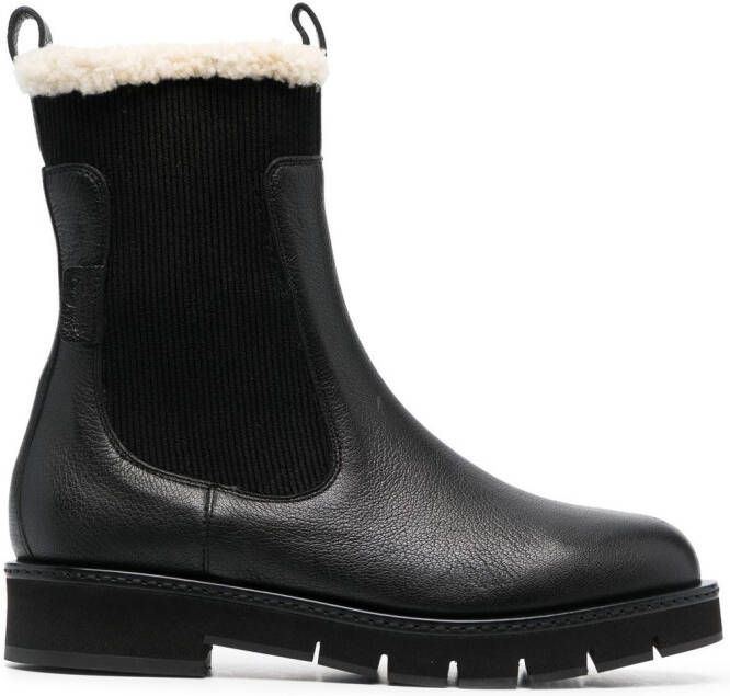 Ferragamo shearling-lined Chelsea boots Black