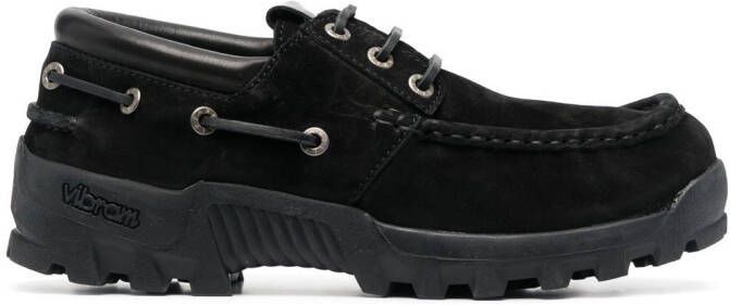 Filippa K lace-up nubuck leather boat shoes Black - Picture 6