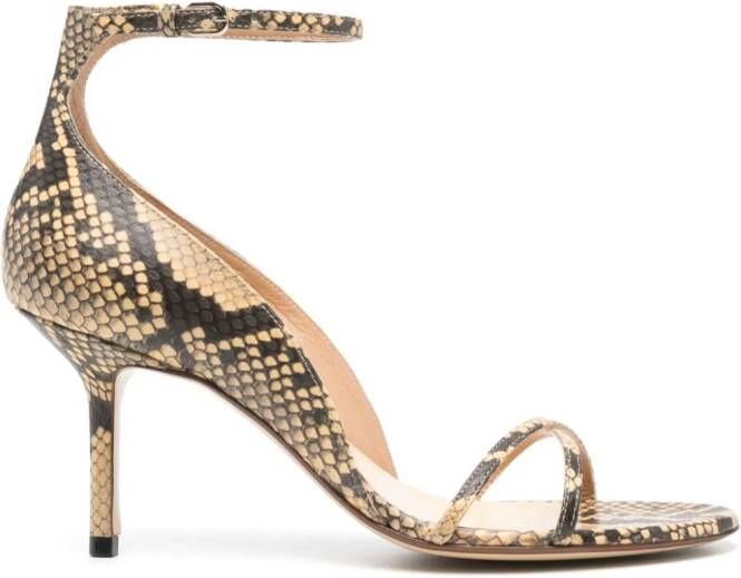 Francesco Russo 75mm snakeskin-effect leather sandals Neutrals