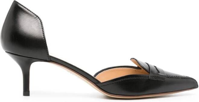 Francesco Russo D orsay 55mm penny leather pumps Black