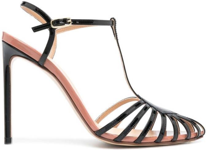 Francesco Russo pointed strap-detail 105mm sandals Black