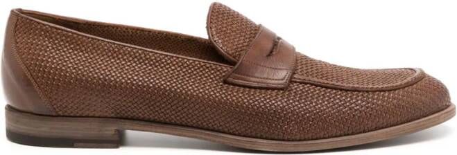 Fratelli Rossetti interwoven leather loafers Brown