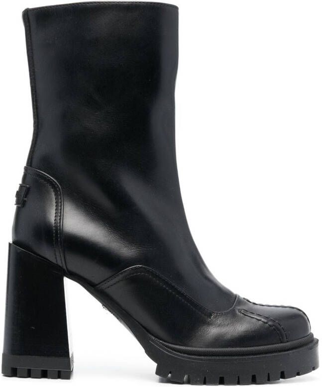 Furla ankle 90mm block heeled boots Black