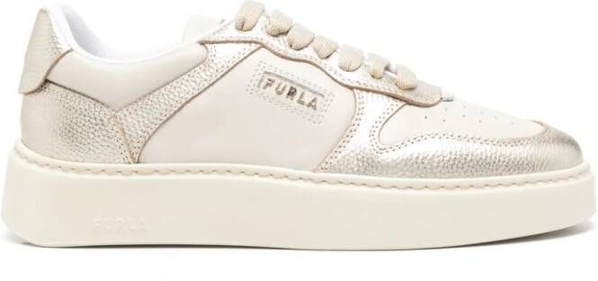 Furla sport low-top leather sneakers Neutrals