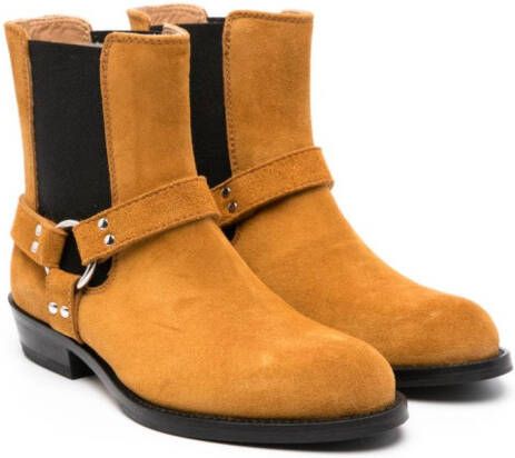 Gallucci Kids almond-toe suede ankle boots Brown