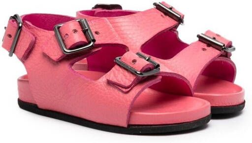 Gallucci Kids buckle-strap leather sandals Pink