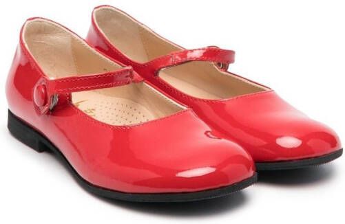 Gallucci Kids buckled ballerina pumps Red