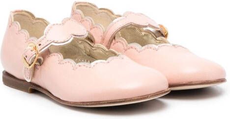 Gallucci Kids buckled ballerina shoes Pink