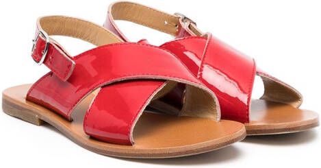Gallucci Kids buckled two-tone sandals Red