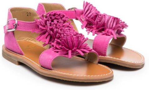 Gallucci Kids calf-suede open-toe sandals Pink