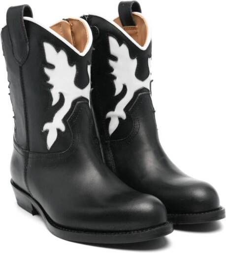 Gallucci Kids colourblock cowboy boots Black