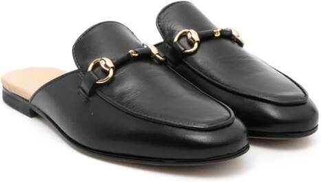 Gallucci Kids horsebit-detail leather slippers Black