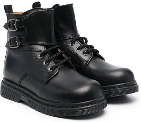 Gallucci Kids lace-up leather ankle boots Black