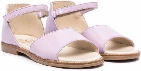Gallucci Kids patent-leather flat sandals Purple