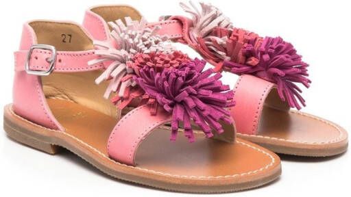 Gallucci Kids pompom-detail open-toe sandals Pink