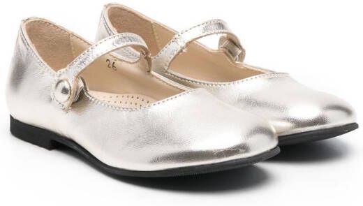 Gallucci Kids press-stud ballerina pumps Gold