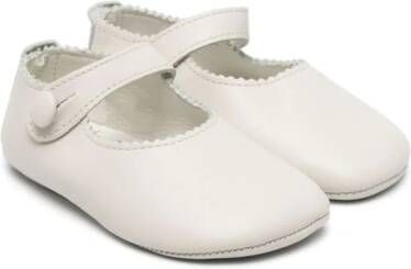 Gallucci Kids zigzag-edge leather ballerina shoes Neutrals