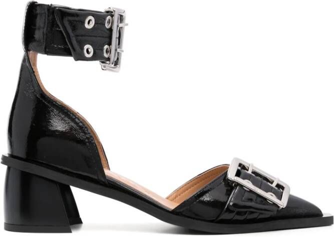 GANNI 50mm buckle-detail pumps Black