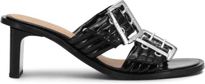 GANNI belted buckled sandals Black