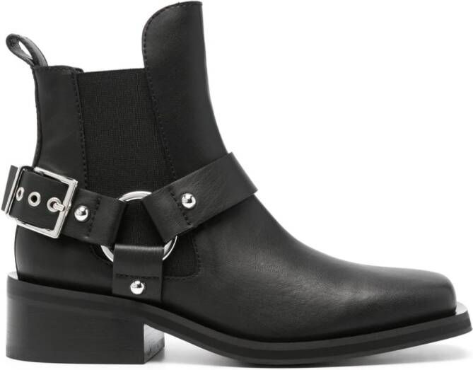 GANNI biker Chelsea ankle boots Black