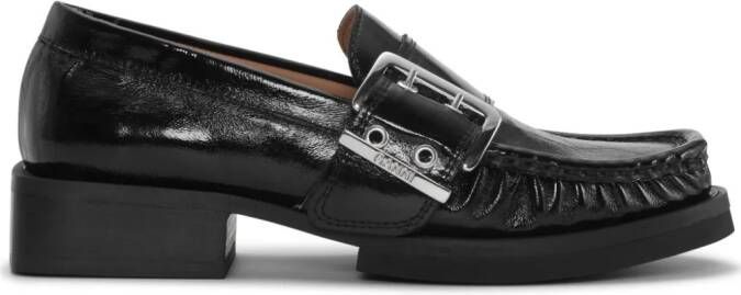 GANNI buckle-fastening loafers Black