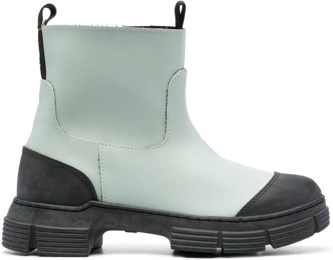 GANNI chunky slip-on boots Blue