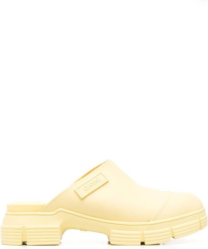 GANNI City chunky-sole mules Yellow