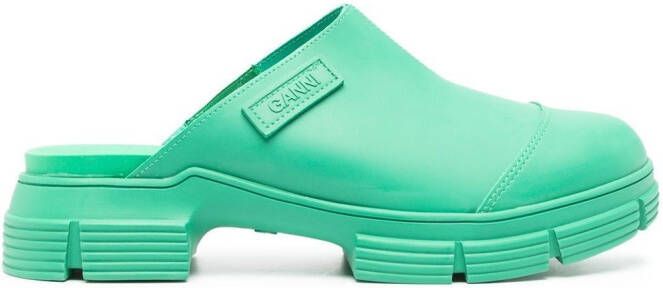 GANNI City slip-on mules Green
