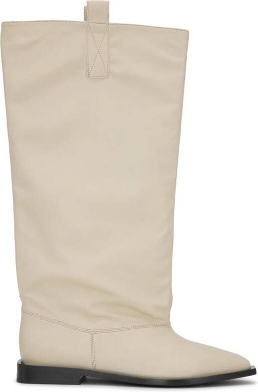 GANNI slouchy knee-high boots Neutrals