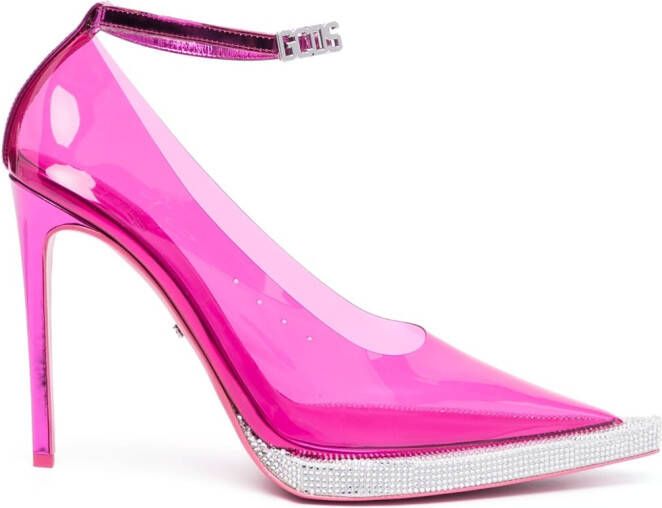 GCDS 130mm transparent pointed-toe pumps Pink