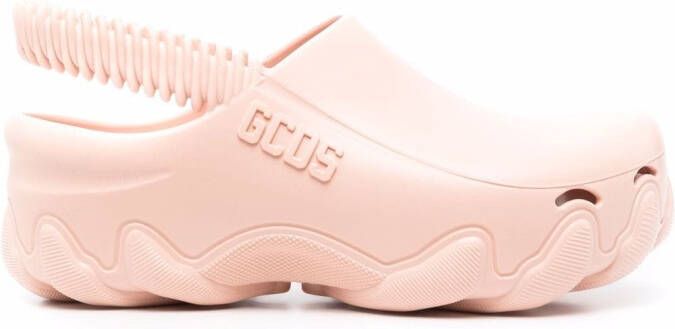 GCDS Ibex logo-embossed slingback clogs Pink