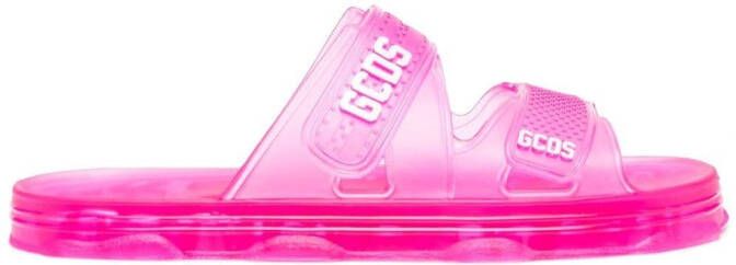 GCDS logo-print flat slides Pink