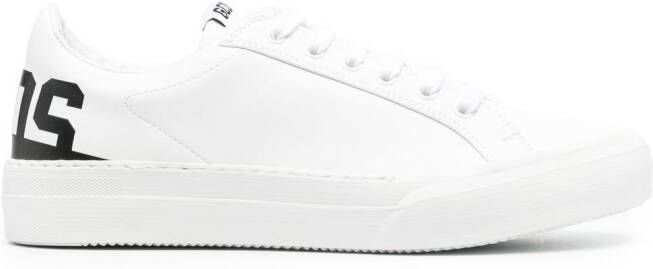 GCDS logo-print leather sneakers White