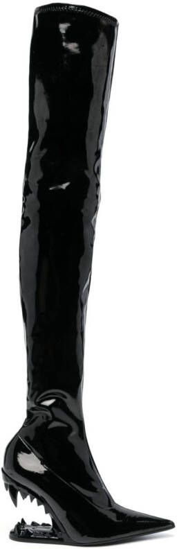 GCDS 105mm Morso leather boots Black