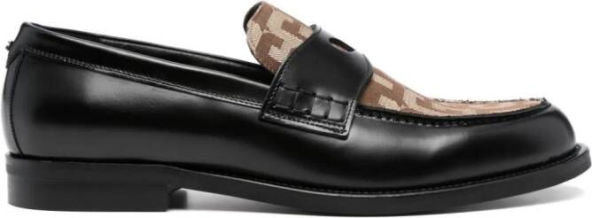 GCDS Wirdo monogram-pattern loafers Black
