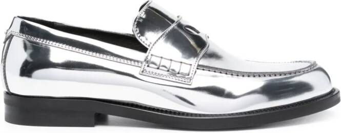 GCDS Wirdo reflective-effect loafers Silver