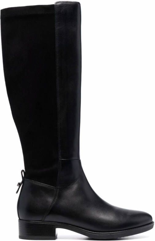 Geox calf-high leather boots Black