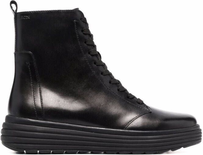 Geox chunky lace-up boots Black