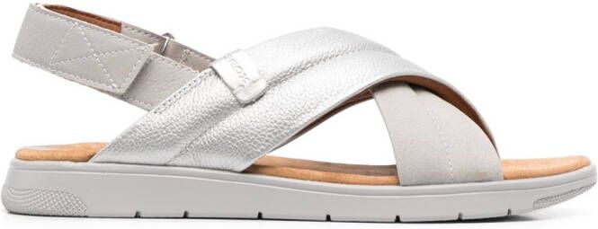 Geox Dandra leather sandals Grey